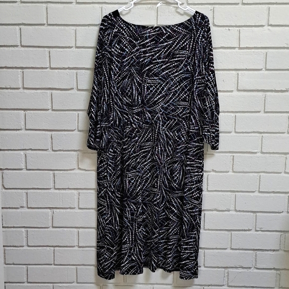 Elementz Multicolor 3/4 Sleeve Midi Dress Size 2X - Picture 5 of 6